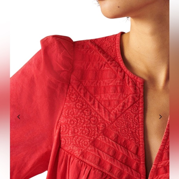 NWT size 0 ba&sh Robe Iana dress  Short dress
V neck
Balloon sleeves
100% cotton - Picture 2 of 11